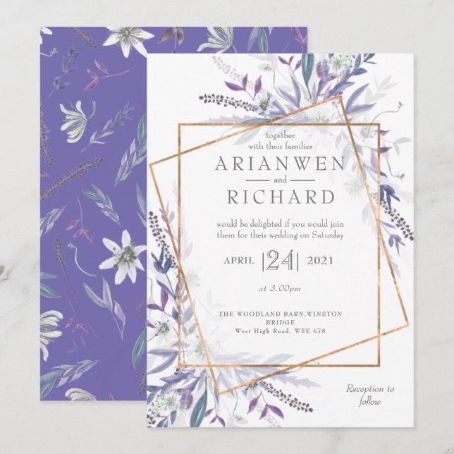 Invitación Poetas geométricas de jardín (Anverso / Reverso)