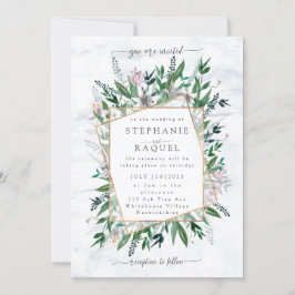 Invitación Poetas Jardín Flor salvaje acuarela floral bouque