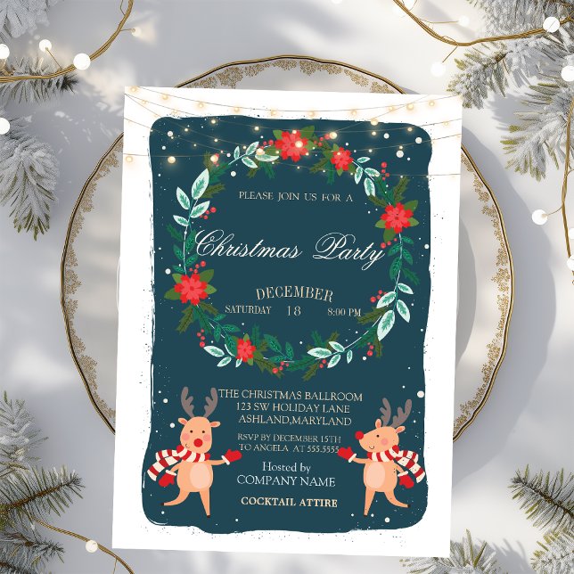 Invitación Poinsettia, empresa de Navidades de renos (Subido por el creador)