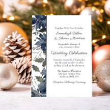 Poinsettia Floral Boda | Azul Marino