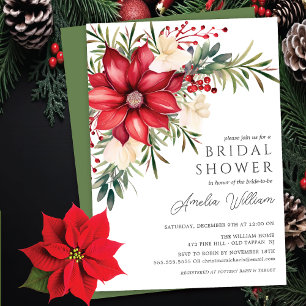 Invitación Poinsettia Floral Bridal Shower