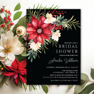 Invitación Poinsettia Floral Bridal Shower
