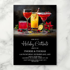 Invitación Poinsettia Holiday Cocktail Party