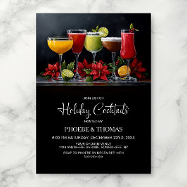 Invitación Poinsettia Holiday Cocktail Party