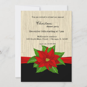 Invitación Poinsettia roja