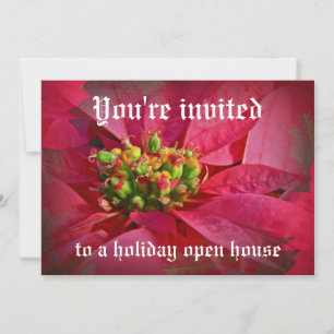 Invitación Poinsettia Roja - Navidades