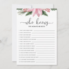Invitación Poinsettia rosa que conoce a mamá del juego de Bab