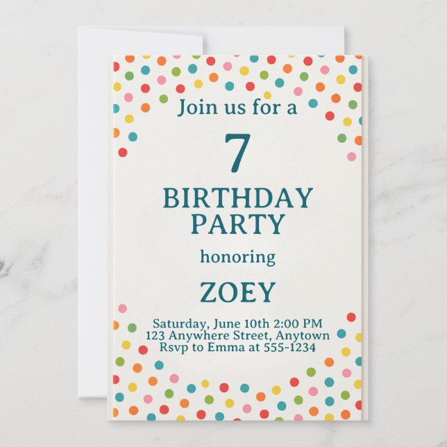 Invitación Points Birthday Party  (Anverso)