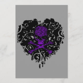 Invitación Poison Heart Skull Gothic Bridal Shower