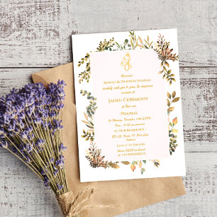 Invitación Poite Janeu Upanayanam Hindu Holy Thread Blue Gold