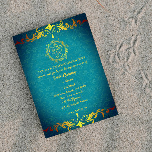 Invitación Poite Janeu Upanayanam Hindu Holy Thread Floral