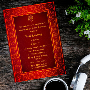Invitación Poite Janeu Upanayanam Hindu Holy Thread Floral