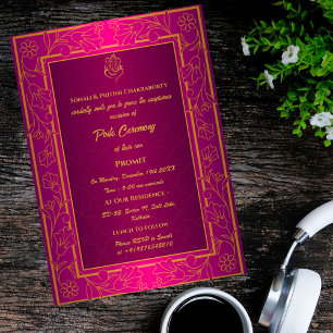 Invitación Poite Janeu Upanayanam Hindu Holy Thread Floral