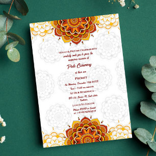 Invitación Poite Janeu Upanayanam Hindu Holy Thread Floral