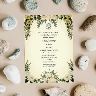 Invitación Poite Janeu Upanayanam Hindu Holy Thread Floral