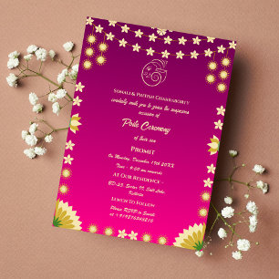 Invitación Poite Janeu Upanayanam Hindu Holy Thread Floral