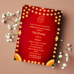 Invitación Poite Janeu Upanayanam Hindu Holy Thread Floral