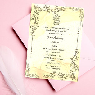 Invitación Poite Janeu Upanayanam Hindu Holy Thread Floral