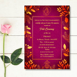 Invitación Poite Janeu Upanayanam Hindu Holy Thread Floral