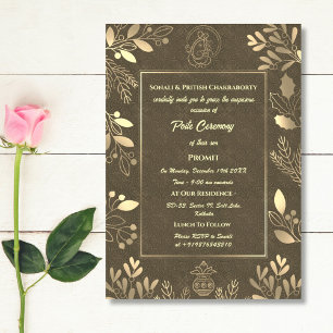 Invitación Poite Janeu Upanayanam Hindu Holy Thread Floral