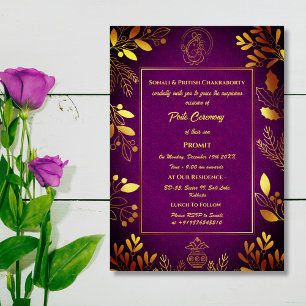 Invitación Poite Janeu Upanayanam Hindu Holy Thread Floral