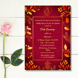 Invitación Poite Janeu Upanayanam Hindu Holy Thread Floral