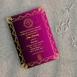 Invitación Poite Janeu Upanayanam Hindu Holy Thread oro Verde