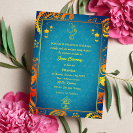 Invitación Poite Janeu Upanayanam Hindu Holy Thread oro Verde