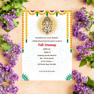 Invitación Poite Upanayanam Santo Thread Janeu Hindu Ceremoni