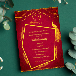 Invitación Poite Upanayanam Santo Thread Janeu Hindu Ceremoni