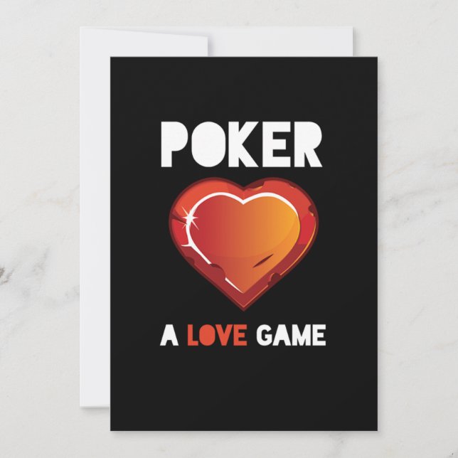 Invitación Poker A Love Game Hearts Cards Casino Gambler Gift (Anverso)