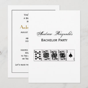 Invitación Póker Noche de Casino Escalera Real de Flor Espada