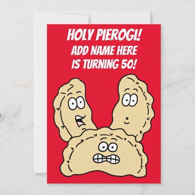 Invitación polaca de Holy Pierogi Turning 50 (Anverso)