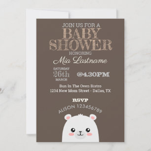 Invitación Polar Bear Baby Shower