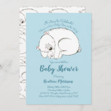 Polar Bear Baby Shower Woodland Winboy Blue