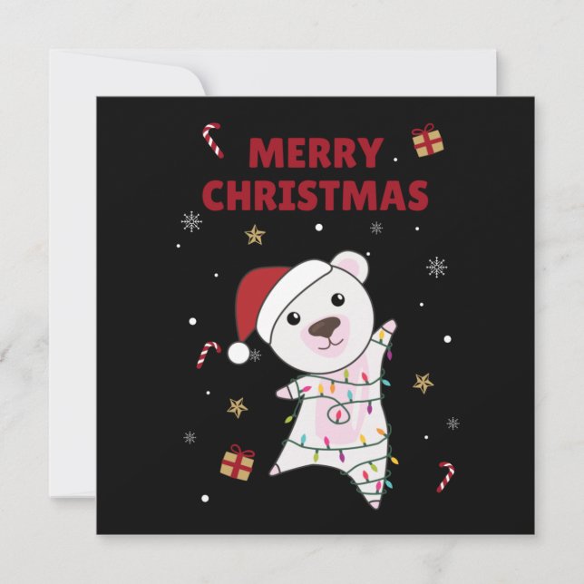 Invitación Polar Bear Christmas Snow Winter Animals Polar Inv (Anverso)