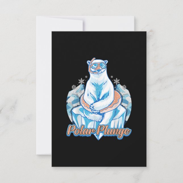 Invitación Polar Plunge Ice Jump Funny Bear Polar Winter Swim (Anverso)