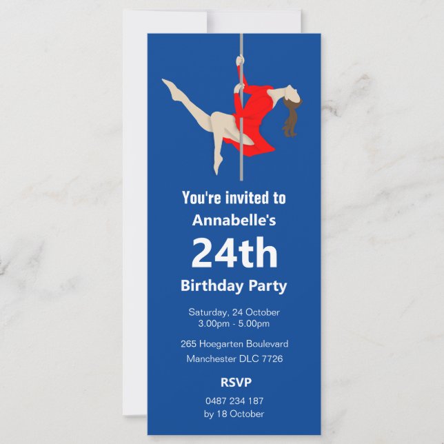 Invitación Pole Fitness (Anverso)