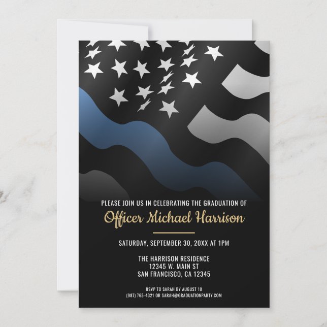 Invitación Police Academy Graduation Law Enforcement Officer (Anverso)