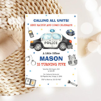 Invitación Police Birthday Invitation Police Officer Party