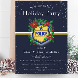 Invitación Police Christmas Elegant Holiday Party