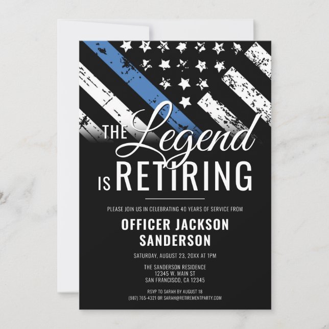 Invitación Police Officer Retirement Party Law Enforcement (Anverso)