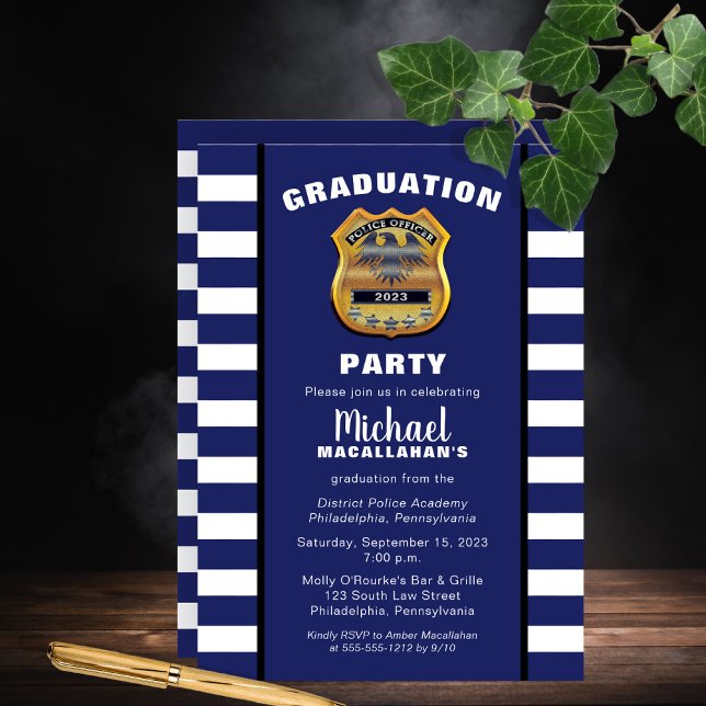 Invitación Policía de policía Insignia al Partido de Graduaci (Subido por el creador)