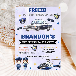 Invitación Policía Fiesta de cumpleaños 3