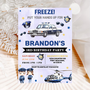 Invitación Policía Fiesta de cumpleaños 3