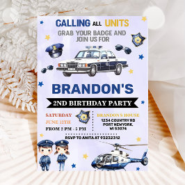 Invitación Policía Fiesta de cumpleaños número 2
