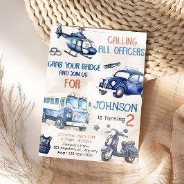 Invitación Policía Fiesta de cumpleaños número 2