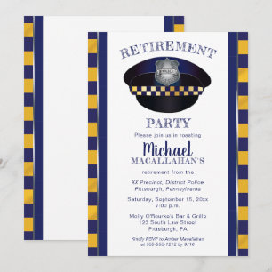 Invitación Policía   Policía   Fiesta de Jubilación Gorra Cop