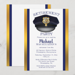 Invitación Policía   Policía   Fiesta de Jubilación Gorra Cop