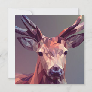 Invitación Polígonos de ciervo Diseño Gráfico Escala Animal P